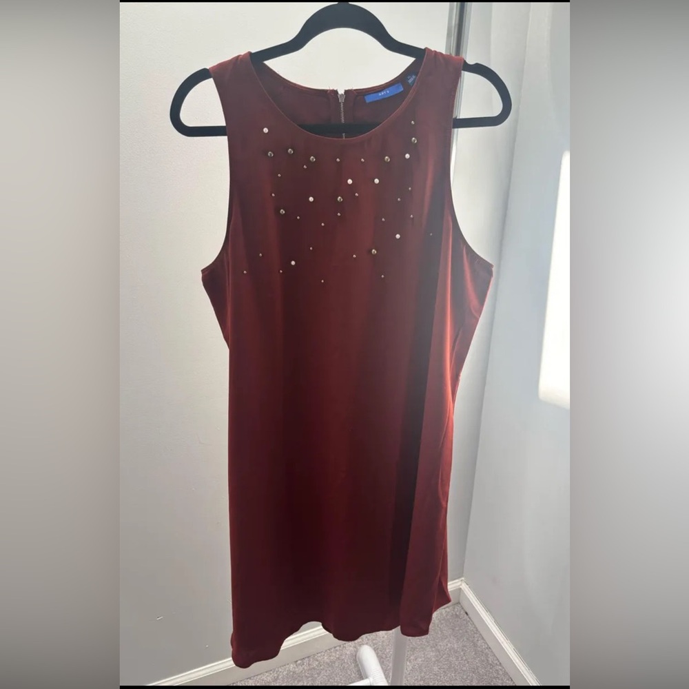 Apt. 9 Burnt Orange Embellished Midi Dress